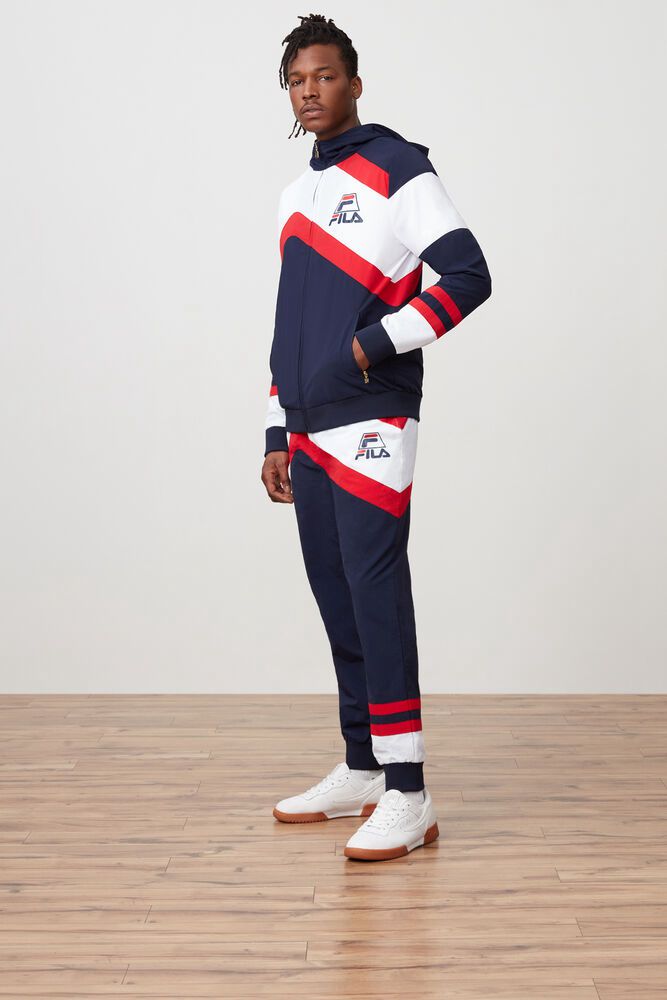 Fila Pants Grant Hill Zenith Woven Mens Navy/Red/White - India GAO-126478